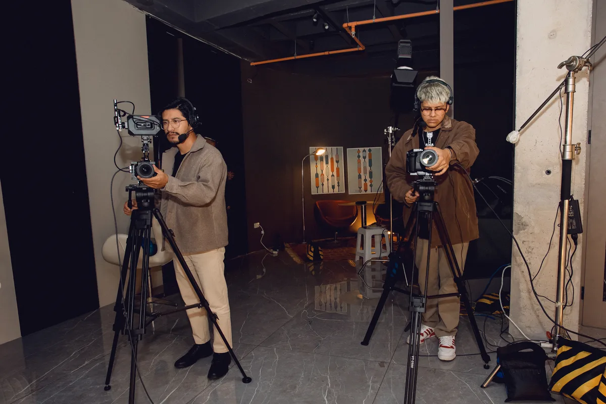 Camera operators in the studio
